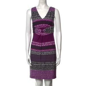 Aya Muse Purple Stripe Slip V-Neck Midi Dress
